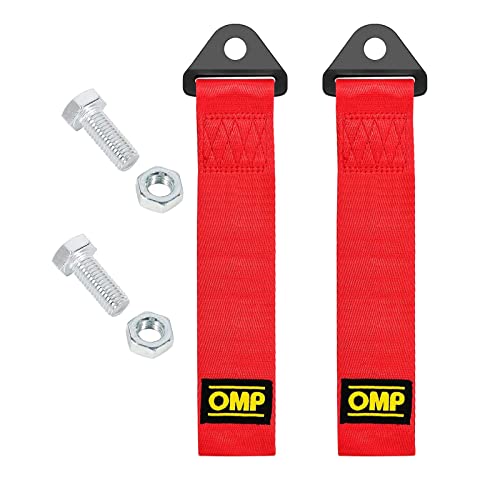 Exsbtay® 2 Stück Abschleppschlaufe Universal, Hochfestes Abschleppseil, Abschleppseil für Rennwagen, für Front und Heckstoßstange, Racing Universal-Abschleppseil (Rot)