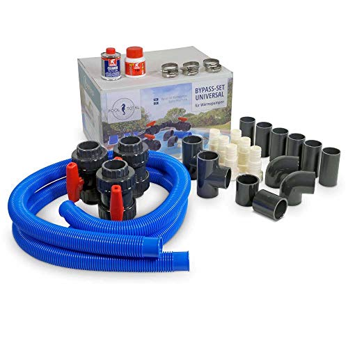 Bypass-Set für Wärmepumpen & Solaranlagen – 19-teilig - Universal Pool Bypass für Schwimmbad & Solarheizung - Wasserdurchfluss-Regulierung für Poolheizung & Wärmetauscher