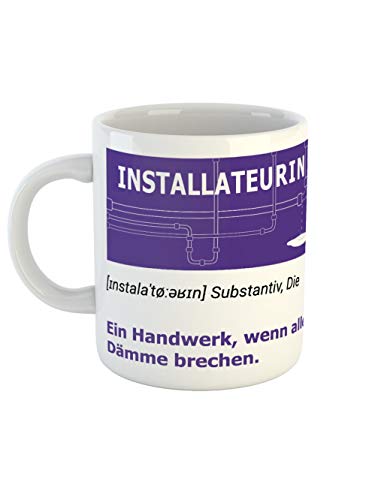 clothinx Handwerkerin Installateurin Tasse - Auch eine lustige Geschenk-Idee zur bestandenen Meister-Prüfung, dem Gesellen-Brief oder dem Start und Abschluss der Ausbildung