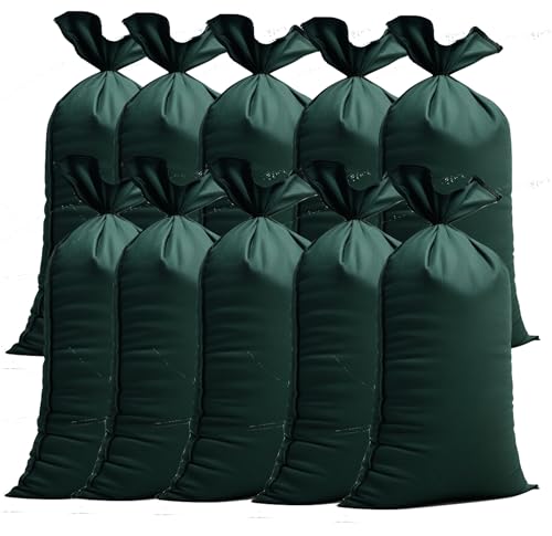 10x Sandsack bei Hochwasser - Hochwasserschutz mit Schnürband - 40x50 cm Sack & Gewebesack zum Wasserschutz ungefüllt
