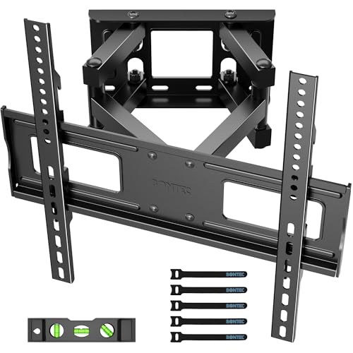 BONTEC TV Wandhalterung Schwenkbare Neigbare TV Halterung Vollbewegung für 23-70 Zoll Flach & Curved LCD LED Fernseher oder Monitor bis zu 45kg, Max VESA 400x400mm
