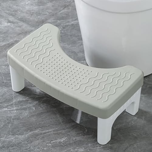 MeYuxg Toilettenhocker Erwachsene, Kackhocker Klohocker Hocker Toilette Badezimmerhocker, WC Hocker, Schnelle Hilfe gegen Hämorrhoiden, Blähbauch, Verstopfung, Blähungen, Grau