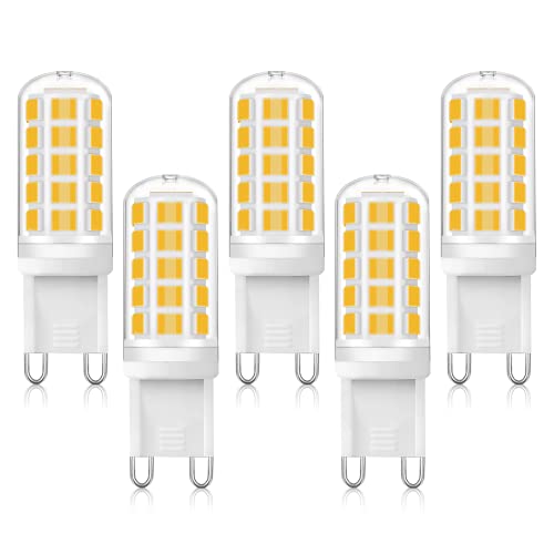 G9 LED Lampen Warmweiß 3000K, Leuchtmittel 3W 400LM Ersatz Für Halogenlampe 40W, Kein Flackern, AC 220V 230V Glühlampe, Nicht Dimmbar, Energiesparende Kleine Birne, 5er Pack