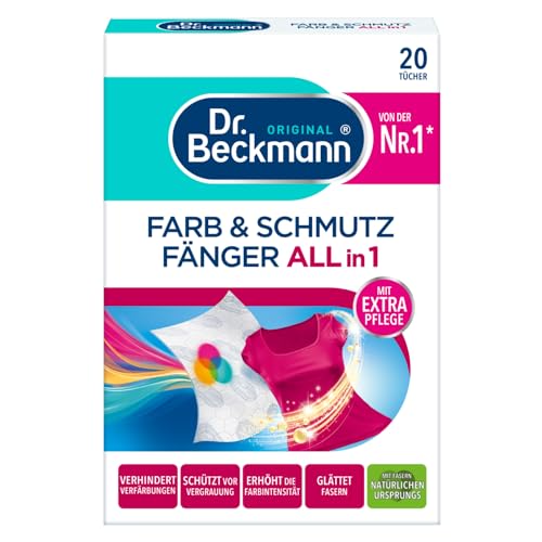 Dr. Beckmann Farb- und Schmutzfänger 3in1 | Farbfangtücher für ultimativen Verfärbungsschutz | mit EXTRA FARB- & FASERPFLEGE | 20 Tücher