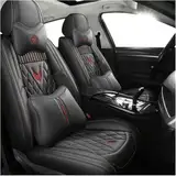 DENGFU Sitzbezüge Auto Autositzbezüge Universal Set für Isuzu Tous Les modeles D-Max mu-X Auto Zubehör,schwarz Luxus