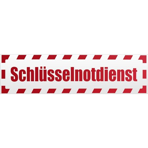 Kiwistar Schlüsselnotdienst gestreift Magnetschild Schild magnetisch - 60cm Rot - reflektierend - Magnetfolie für Auto PKW Kfz