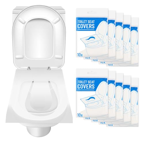 TNEDFOD 100 Stück Einweg Toilettensitzbezug Papier, Einweg Toilettenauflage, Toilettenauflage Einweg Spülbar, Toilettenschutz Toilettenauflage, Wc Sitzauflage für Unterwegs öffentlichen Toiletten