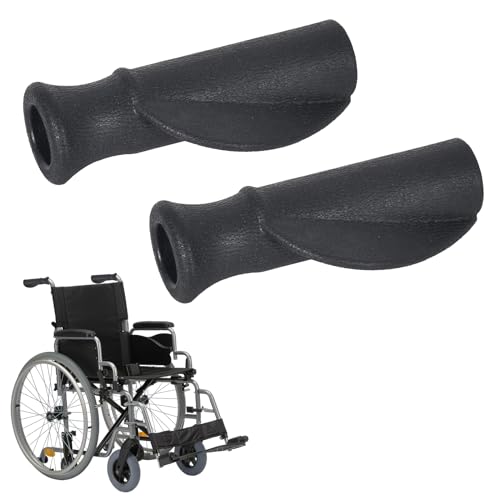 Colexy 2 Stück Komfort Rollatoren Handgriffe, Ergonomisch Geformt, Gummihandgriffe, Rollatorengriff, Rollatorenhalter, Rechts und Links, Handfasser für Mobilitätshilfe, φ 22 mm (Schwarz)