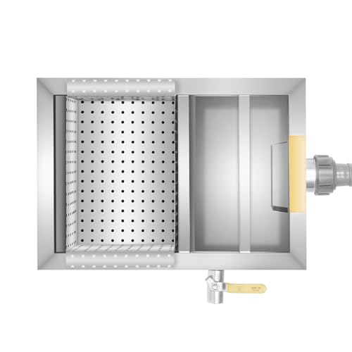 vinnyooc Edelstahl Fettabscheider 20L, Kitchen Abwasser Separator, Ölabscheider Küche Fett Gastro für Mineralöl Tieröl Pflanzenöl