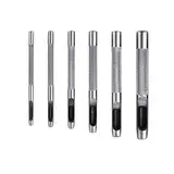 Yosugar 6 Stück Stanzwerkzeug Set,Locheisen Satz für Leder,2.5mm-5mm Lochstanze, Runde Hohl Locheisensatz für Leder, für Leder, Uhrenarmband, Dichtung Gürtel (Silber, 6 Stk.2.5-5mm)