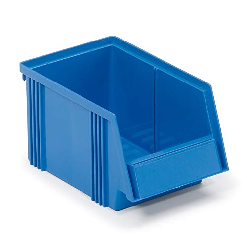 Treston 1525-6 Sichtlagerkästen stapelbar für Industrie Lagersystem, blau 149 x 250 x 130 mm
