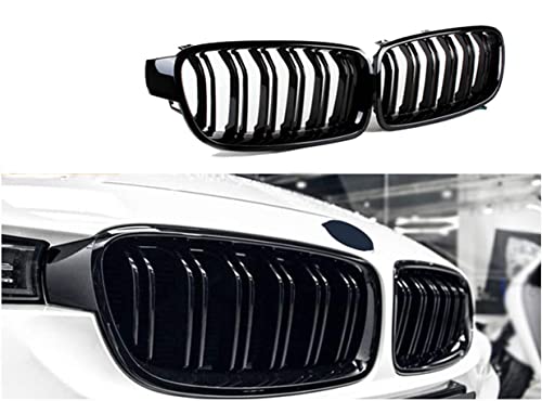 Gangying F30 F31 Nieren Schwarz für BMW 3er F30 F31 Kühlergrill F30 F31Grill Glanz Schwarz Doppelsteg Sport Kühlergrill 2012-2018