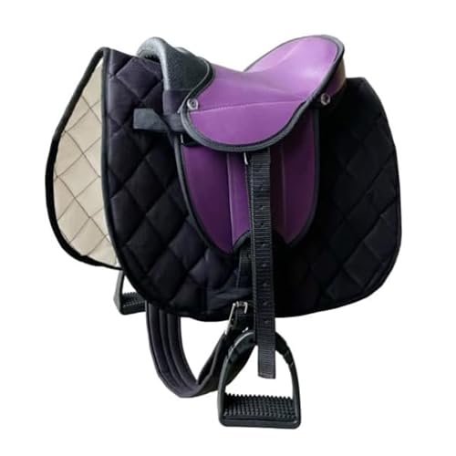Brama West Kinder Shetty Sattel Set „My Little Pony“ | Sattel für Shetty Pony Holzpferd Plüschpferd | mit Satteldecke, Sattelgurt, Steigbügel & Steigbügelriemen - Lila