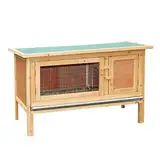 Kerbl Nagerhaus Fred (Stall für Hasen/Kanninchen, mit Ruheraum, aufklappbares Bitumendach mit Dachfixierung, verzinkte Wanne, Innenhöhe 40 cm) 82816