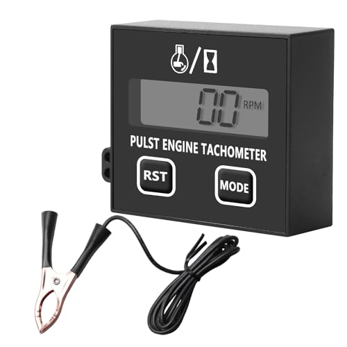 Digitaler Drehzahlmesser Drehzahlmesser Motorsäge, Drehzahlmesser für Kettensäge, Induktiver Drehzahlmesser Kleiner Motortachometer Wasserdicht mit Betriebsstundenzähler für Rasenmäher Motorrad