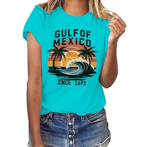 Generisch Oversized Tshirt Damen Oversize Sommer Baumwolle Tshirt Rundhals Locker Lächeln Drucke Kurzarm T-Shirt Übergroße Casual Basic Top