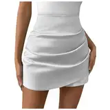 Shorts Für Schwangere Wickeldesign, asymmetrischem Saum, hoher Taille, lässige T Herren(Weiß,XL)