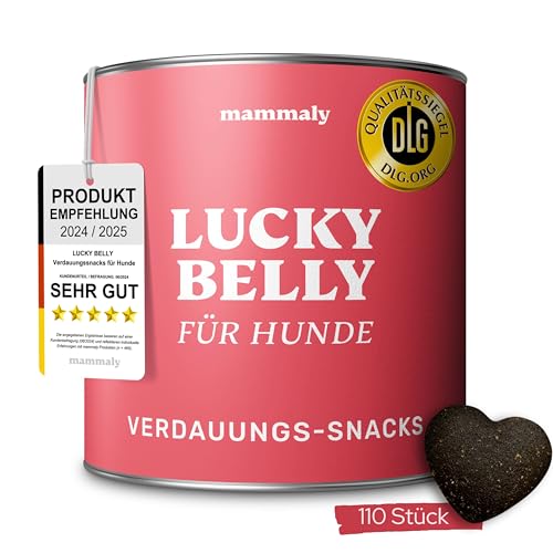 mammaly Lucky Belly Probiotika Hunde-Leckerli 325g - Verdauungssnacks für Magen Darmflora Aufbau (bei Durchfall, Sodbrennen & Gras fressen) Alternative zu Heilerde, Kohletabletten als leckere Snacks