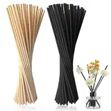 halercay 100 Stück Raumduft Stäbchen,Aroma Diffuser Stäbchen,Stäbchen Raumduft für Büro Zuhause Spa,für Deko,Raumerfrischung,Raumduft,Badezimmer,Wohnzimmer,Büro (Natur, Schwarz)