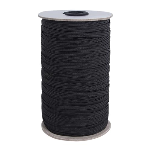 Ksvaye 10mm x 73M Gummiband Nähen Schwarz Hosengummi Elastisches Nähband 1cm Polyester Gummi Elastisches Band für Nähen und Haushalt DIY Handwerk Stoffe