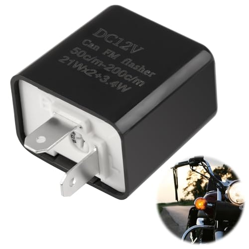 LED Blinker Relais für Led Blinker Motorrad e Geprüft SRLWMYI Sperrdiode 12v,für Blinker Motorrad,Elektronische LED-Blinker,Mit Verstellbarem Getriebe,Schwarzes,Flammhemmendes Gehäuse