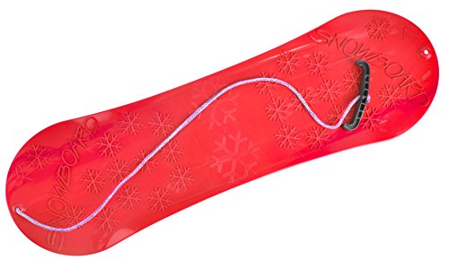 molti Snowboard FÜR Kinder Schlitten Board 72cm Kunststoff mit Seilgriff Plastik (Rot)