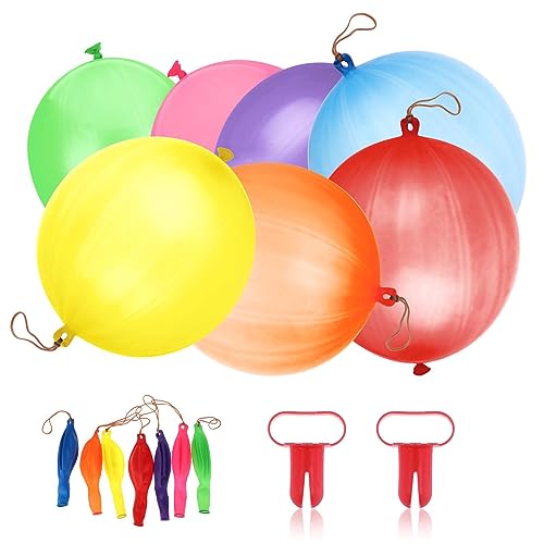 30 Stück Punch Luftballons 40 cm Robuste Perforierte Ballons, Punch-Ballons für Kinder, Sortierte Farben Stanzballons mit 2 Knotern, für Geburtstag Spiel Partyzubehör