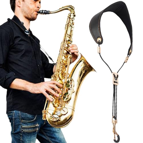 BAOSROY Saxophongurt,Saxophonband Einstellbare,Tragegurt für Tenorhorn,Gepolsterten Sax Trageriemen Hals Gurt,Verstellbarer Saxophongurt Gurt,Ragbare Einstellbar Gurt für Tenor Sopran Saxophon