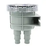 Fockety Meerwasser-Siebfilter, ABS-Kunststoff Transparentes Gehäuse Anschlüsse in verschiedenen Größen Marine Intake Kühlwasserfilter Abnehmbarer Deckel Marine-Boot-Ansaugung