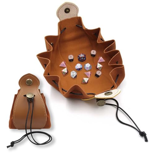 NHQ 2in1 Würfelbeutel,Würfelbrett,Dice Tray,Würfelmatte,Dice Tray,Würfelaufbewahrung und Würfelunterlage,Ideal für DND Würfel,Pen and Paper Zubehör,Geschenk,DND Zubehör