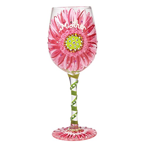 Lolita Mum's Love In Bloom Wine Glass, Glas, Mehrfarbig, 8.5 x 8.5 x 22.5 cm