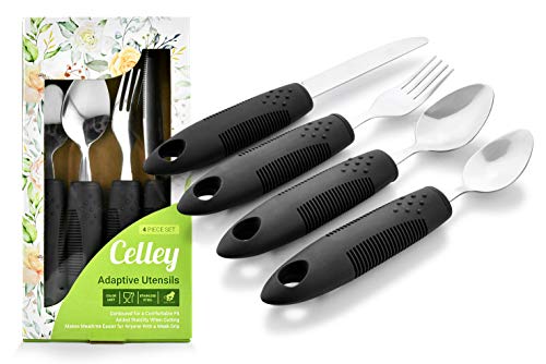 Celley Adaptive Utensilien für ältere Menschen und Behinderte, nicht gewichtet, 4-teiliges Set