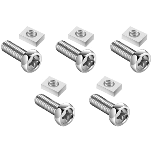Batterieschrauben und -muttern 5er-Set Motorrad-Batteriepolschrauben und -muttern Edelstahl M6 x 16 mm Kreuzschlitz mit Muttern Sortiment