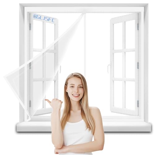 Fliegengitter Magnetvorhang für Fensteren 120x160cm Insektenschutz Magnet Fliegenvorhang, Magnetische Adsorption, Faltbar, Auto Schließen, für Türen/Patio Weiß