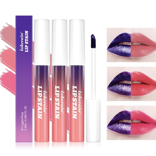 Mrettick Peel Off Lip Stain 3 Farben Matte Tattoo Peel Off Lip Liner Set Langlebiger wasserfester Nude Lipgloss Hochpigmentierter Tattoo Lip Tint Stain Schönheitsgeschenk-Sets für Frauen (red, 3)