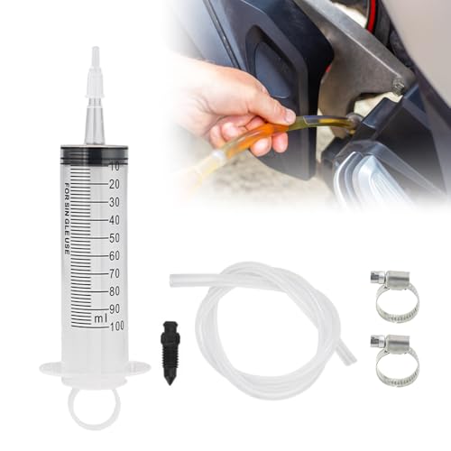 TGKYK Bremsenentlüfter Motorrad, 100ml Bremsflüssigkeit Saugspritze mit 50cm Schlauch, Bremsenentlüftungsgerät, Bremsen Entlüftungsset Für Motorräder, Roller, Quads Ölwechsel Ersatzwerkzeug