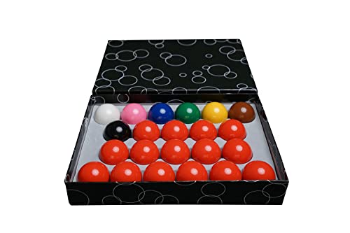 SOKKER Set mit 22 Billardkugeln Snooker aus Kunstharz, 52,4 mm, 15 rote Kugeln und 7 Mulitcolor