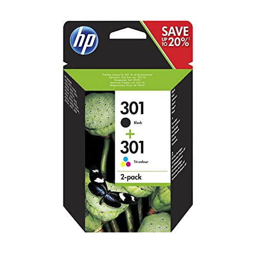 HP Envy 4502 e-All-in-One Drucker – 301 Schwarz & Farbe 2er-Pack – Originalpatronen