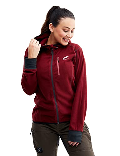 RevolutionRace Trekker Hoodie für Damen, perfekt für Wanderungen und Outdoor-Abenteuer, Chili, L