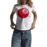WangsCanis Damen Y2k Graphic Baby T-Shirts Kurzarm Grafikdruck Crop Tops Fairy Grunge E Mädchen Cute Schlank Fit Hemd (Cc White, M)