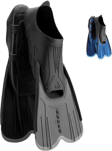 Cressi Agua Short Flossen Kurze Schnorchel-und Schwimmflossen, Schwarz, 39/40