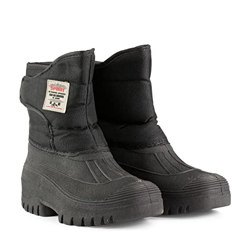 HORZE Stallschuhe wasserdicht Spirit, Stallstiefel Damen Kinder, Winterstallschuhe gefüttert, schwarz, 39