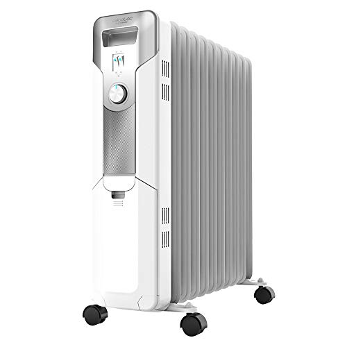Cecotec Öl-Radiator ReadyWarm 5700 Space. 2500 W, mit 11 Heizungsmodule, Temperaturregler mit 3 Leistunfsstufe, AutoOff System, Betriebsanzeiger, EasyGo System, Weiss