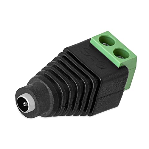 1x DC Buchse Hohlbuchse 1,35mm x 3,5mm Adapter auf Terminal Block 2 Pin Schraubbar Schraubklemme