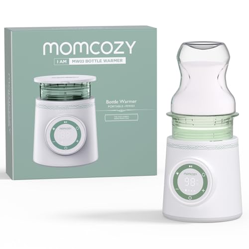 Momcozy Tragbarer Flaschenwärmer Baby - 2 Min. Schnellaufheizung mit 6 Temperaturstufen, USB-Aufladbar & Auslaufsicher für Philips Avent/MAM/Comotomo (Flaschenwärmer Unterwegs, Babyausstattung Reisen)