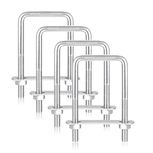 4 Stück U Bügel mit Gewinde, M8 70 X 110 mm Bügelschraube Edelstahl U Bolzen Schrauben mit Muttern Rahmengurte Bügelbolzen Bügelschrauben für Installation Ist Stabil Zurrbügel