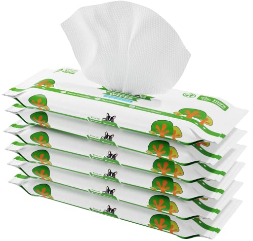 Pogi’s Feuchttücher für Hunde – Reisegröße, unparfümiert & hypoallergen, mit Bambusfasern – 120 Stück (6×20)