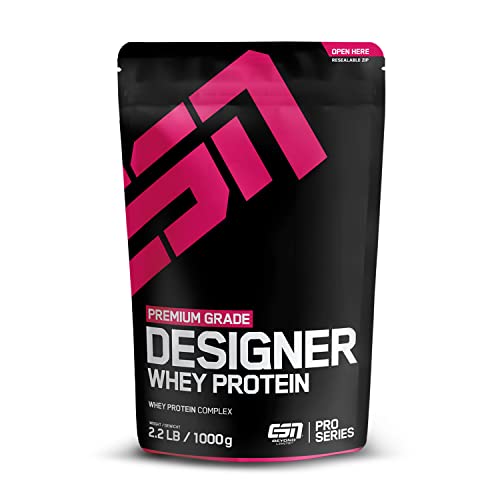 ESN Designer Whey Protein Pulver, Vanilla, 1 kg, bis zu 23 g Protein pro Portion, ideal zum Muskelaufbau und -erhalt - made in Germany