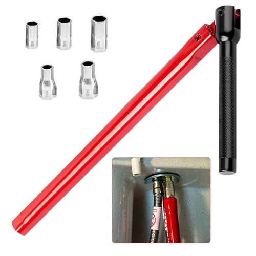 Standhahnmutterschlüssel 13mm - Standhahnschlüssel Set mit 8-12mm Einsätze - Standhahn Mutternschlüssel Satz für Waschbeckenarmatur Sanitärinstallationen - Armaturenmutterschlüssel Armaturenmon