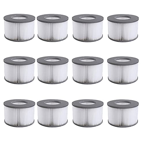 Mscomft Ersatzfilter für MSPA Whirlpoal Ersatz Filter Filterkartusche Wasserfilter,Filter für Whirlpoal, für heiße U-Boote und Spa, für aufblasbare Pools - Wasserfilter Modell ab 2020 (12pcs)